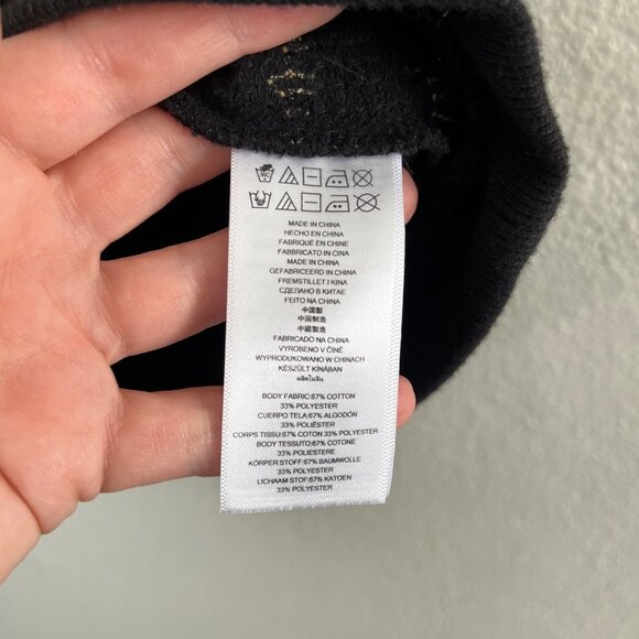 Michael Michael Kors Sequin Gold and Green Leopard Print Black Sweatshirt 0X - Picture 9 of 10